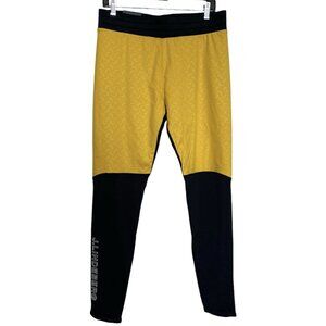 J. Lindeberg Odyssey Ladies Large Black Yellow Pants AWJS06758 9999 NEW NWT Golf